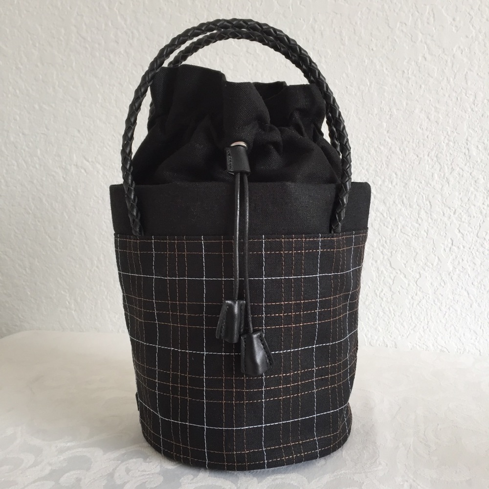 Burberry canvas check mini bucket Bag